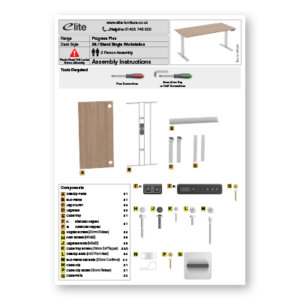Progress Plus Single Desk Assembly Instructions Front Cover